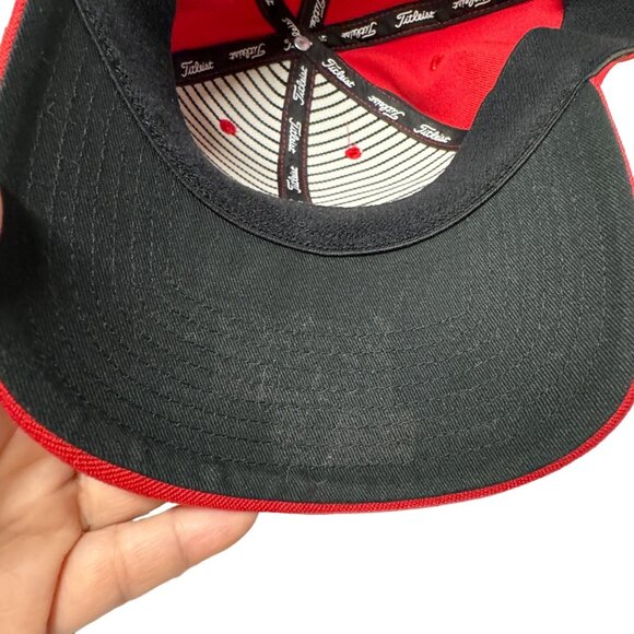Titleist Hat Cap Fitted Adult L XL Red Black Golf Athletic Logo Outdoors - Picture 8 of 11